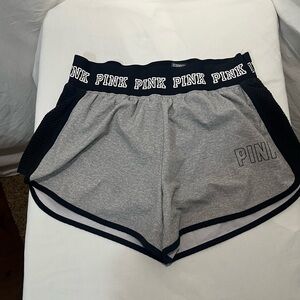 PINK Victoria's Secret Women's Athletic Shorts in Gray and Black